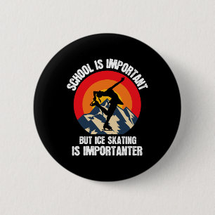 Retro Ice Skating Winter Sports Ski Skate Vintage 6 Cm Round Badge