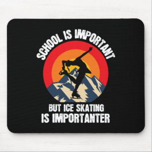 Retro Ice Skating Winter Sports Ski Skate Vintage Mouse Pad