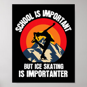 Retro Ice Skating Winter Sports Ski Skate Vintage Poster