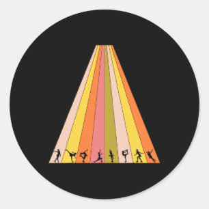 Retro Ice Skating Winter Sports Vintage Ski Skate Classic Round Sticker