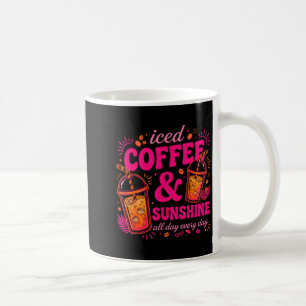 Retro iced coffee &amp; sunshine funny summer mug