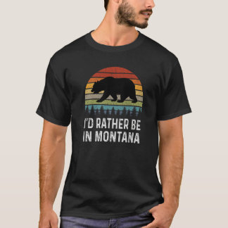 Retro I'd Rather Be In Montana T-Shirt