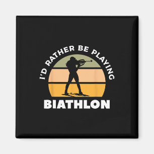 Retro I'd Rather Be Playing Biathlon Biathlete 1 Magnet