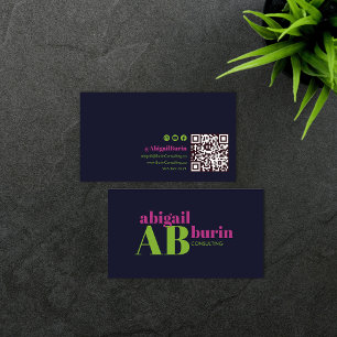 Retro IG Facebook Youtube   Social Media QR Code  Business Card