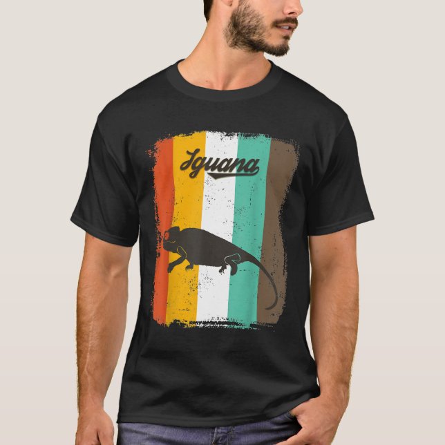 Retro Iguana Lizard T For Iguana Lizard T-Shirt (Front)