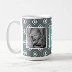 Retro Ikat Tribal Pattern   LOVE with Photos Coffee Mug