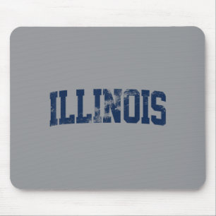 Retro Illinois Vintage Illinois Orange Blue Mouse Pad