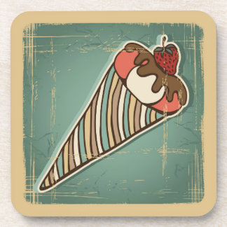 Retro Illustration of Ice Cream Coaster