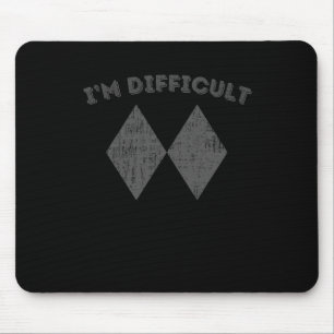 Retro Im Difficult Funny Double Black Diamonds Ski Mouse Pad