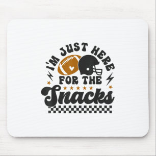 Retro Im Just Here For The Snacks Cute Football To Mouse Pad