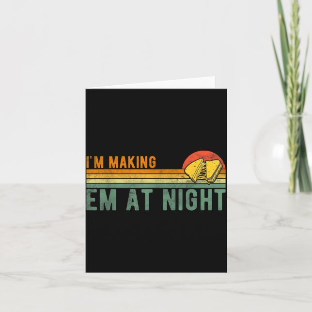 Retro Im Making Em At Night Cheese Sandwich Funny  Card (Front)