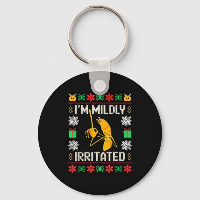 Retro I'm Mildly Irritated Marcus The Worm Christm Key Ring (Front)