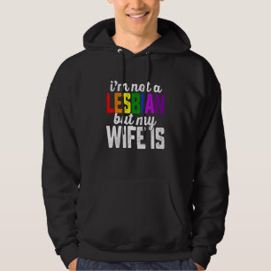 Retro I'm Not Lesbian But My Wife Is Lgbt Rainbow Hoodie