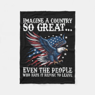 Retro Imagine A Country Great Even The People On Fleece Blanket