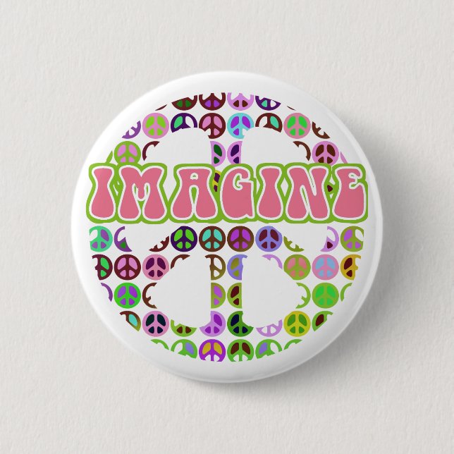 Retro Imagine Peace Buttons (Front)
