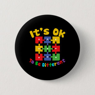 Retro In April We Wear Blue Puzzle Autism Awarenes 6 Cm Round Badge
