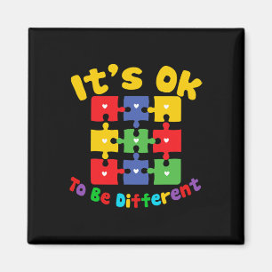 Retro In April We Wear Blue Puzzle Autism Awarenes Magnet