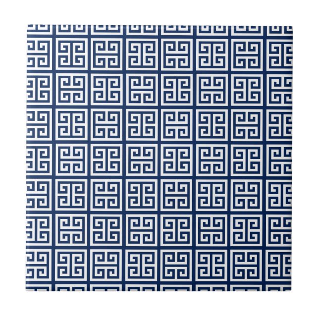 Retro in Blue & White Ceramic Tile (Front)