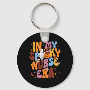 Retro In My Spooky Nurse Era Funny Spooky Nurse Ha Key Ring
