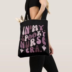 Retro In My Spooky Nurse Era Quote Halloween Tote Bag