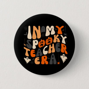 Retro In My Spooky Teacher Era Halloween  6 Cm Round Badge