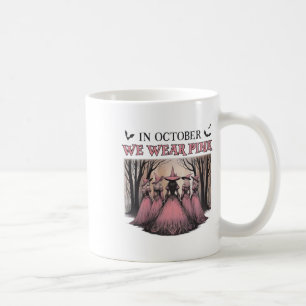 Retro In October We Wear Pink Witch Breast Cancer  Coffee Mug