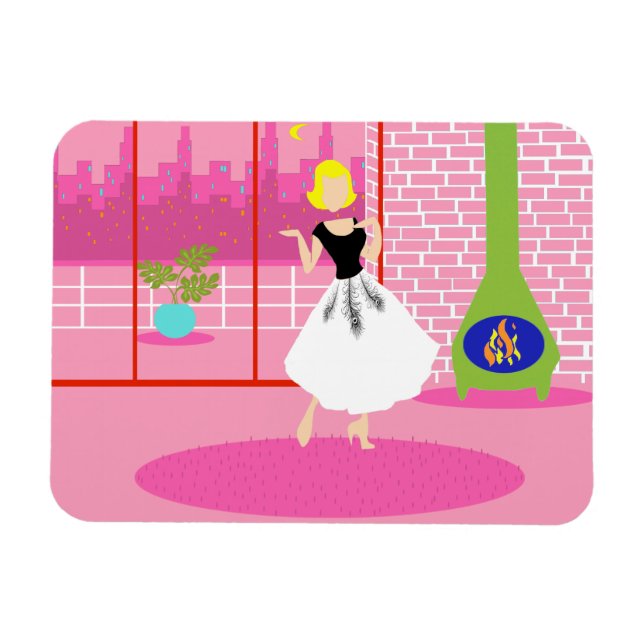 Retro In the Pink Flexible Magnet (Horizontal)