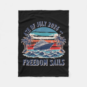 Retro Independence Day 4th of July 2026 Freedom Fleece Blanket