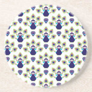 retro india exotic peacock coaster