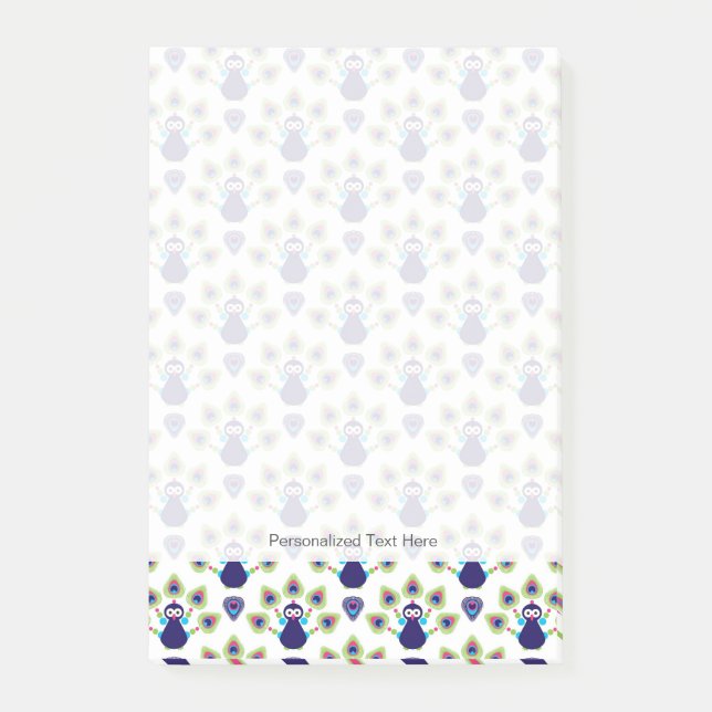 retro india exotic peacock post-it notes (Front)