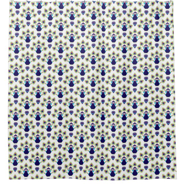 retro india exotic peacock shower curtain (Front)