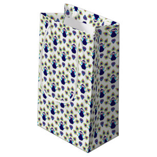 retro india exotic peacock small gift bag