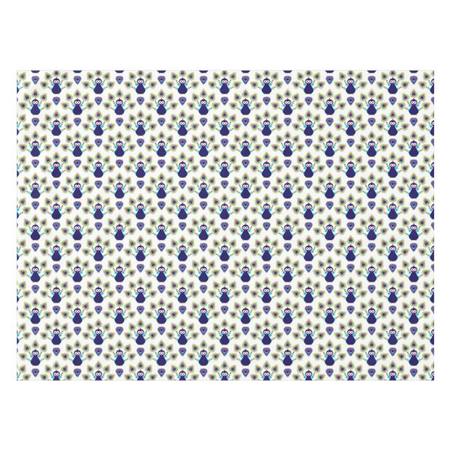 retro india exotic peacock tablecloth (Front (Horizontal))