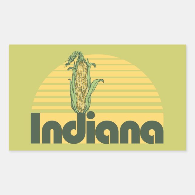 Retro Indiana Rectangular Sticker (Front)