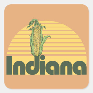 Retro Indiana Square Sticker