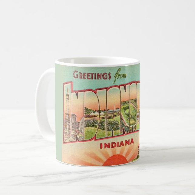 Retro Indianapolis Greeting  Coffee Mug (Front Left)
