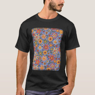 Retro Indie Aesthetic Floral Pattern Hippy T-Shirt