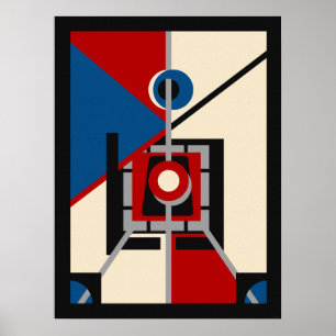 Retro Industrial Deco Geometric Art Poster
