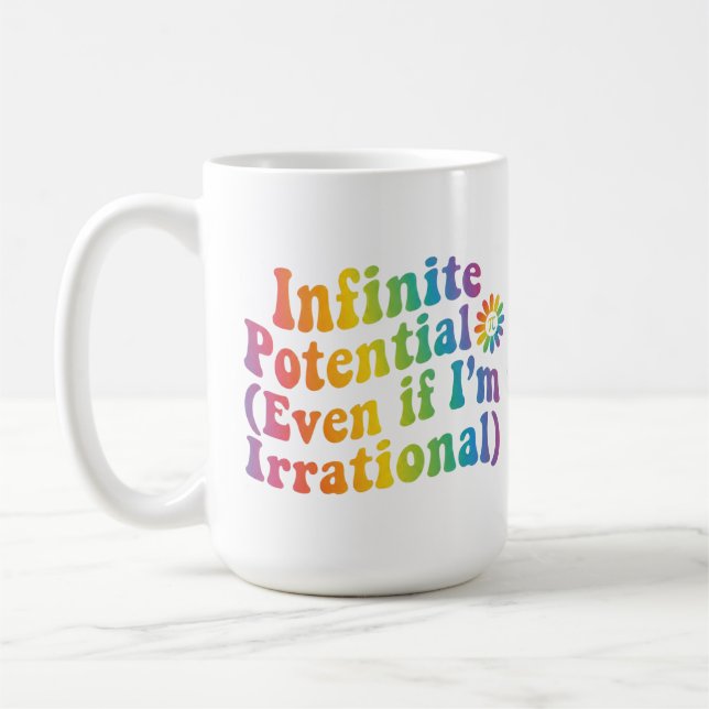 Retro Infinite Potential Irrational Pi Day Math  Coffee Mug (Left)