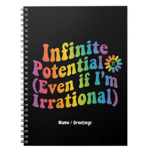 Retro Infinite Potential Irrational Pi Day Math Notebook