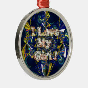 Retro Infinity I Love my Girl Metal Tree Decoration