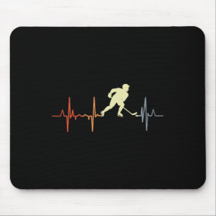 Retro Inline Hockey Pulse Line Vintage Cardiogram  Mouse Pad