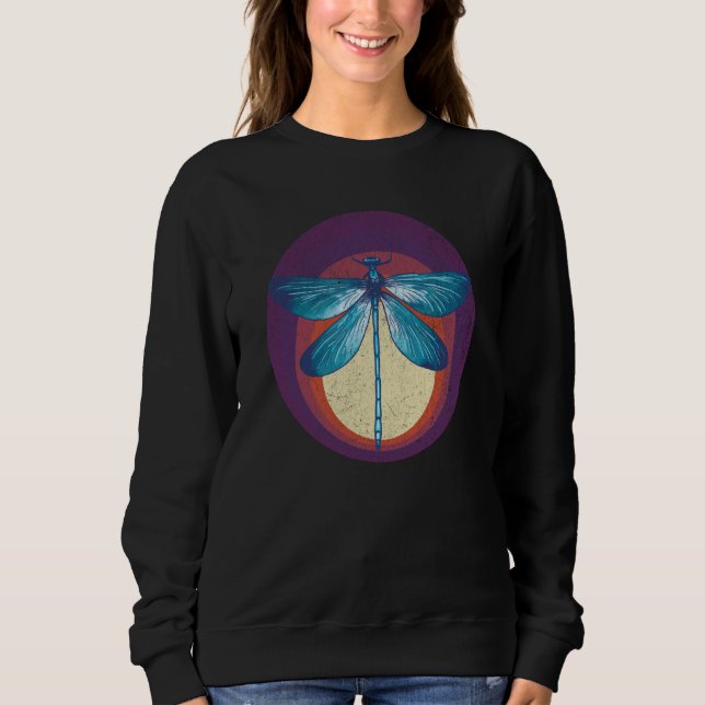 Retro Insect Dragonfly Sunset Bug garden Dragonfli Sweatshirt (Front)