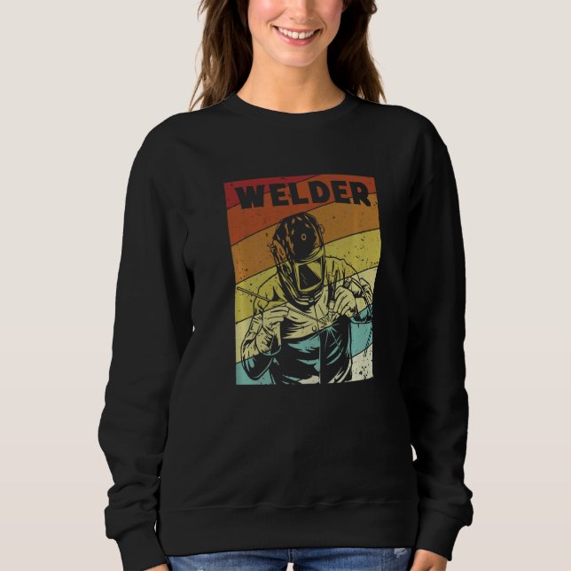 Retro Inspector Tig Tack Mig Rig Technician Welder Sweatshirt (Front)