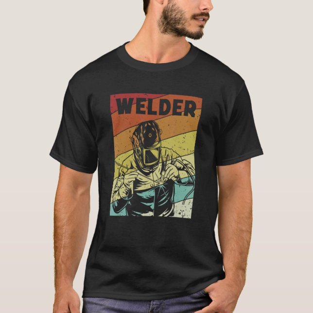 Retro Inspector Tig Tack Mig Rig Technician Welder T-Shirt (Front)