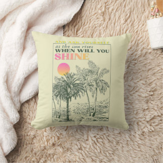 retro inspirational self care Quote Cushion