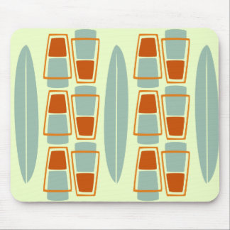 Retro Inspired 1950s Tiki Surfbo Office Mousepad