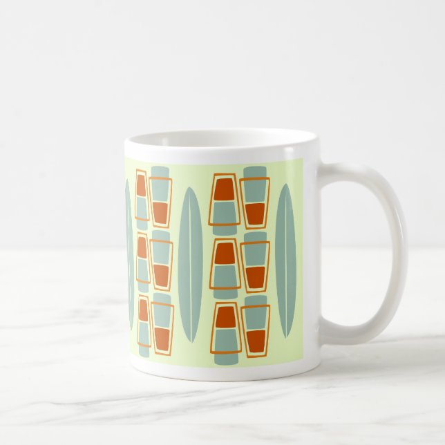 Retro Inspired 1950s Tiki Surfboard mug (Right)