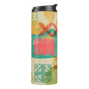 Retro Inspired Hawaiian Print pattern Thermal Tumbler