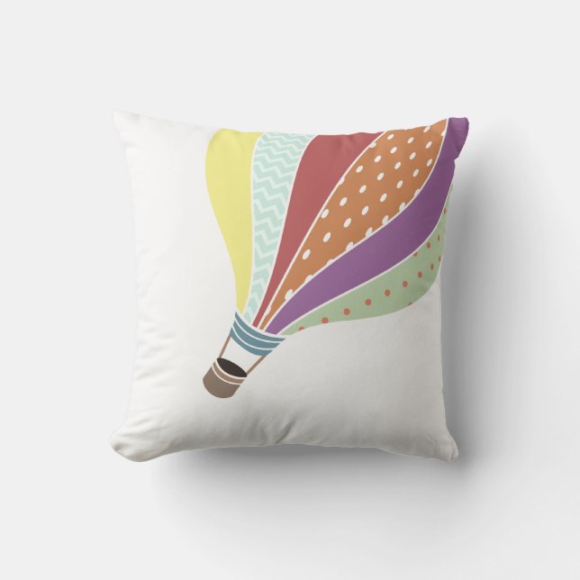 Retro Inspired Hot Air Balloon Pillow (Front)